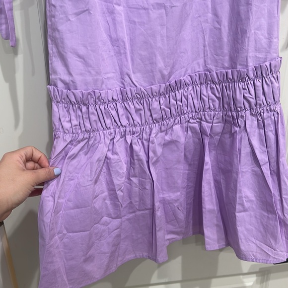 FRENCH CONNECTION RUFFLE DRESS LILAC NWT LARGE - Picture 4 of 7